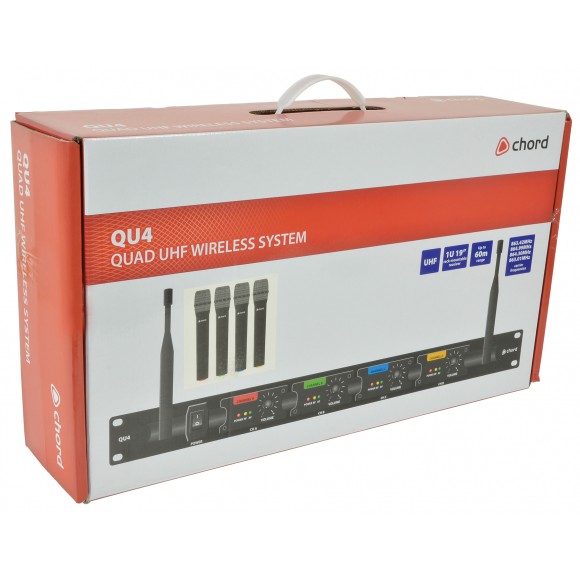 QU4-H Sistema Inalmbrico UHF 4 Canales con 4 micros de Mano Chord QU4-H #3