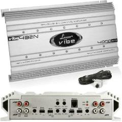 Amplificador de 4 Canales 2000 vatios rms 4 x 500 vatios rms 4000 vatios mx con Control Remoto Incluido, 1 Pieza LANZAR VIBE432N