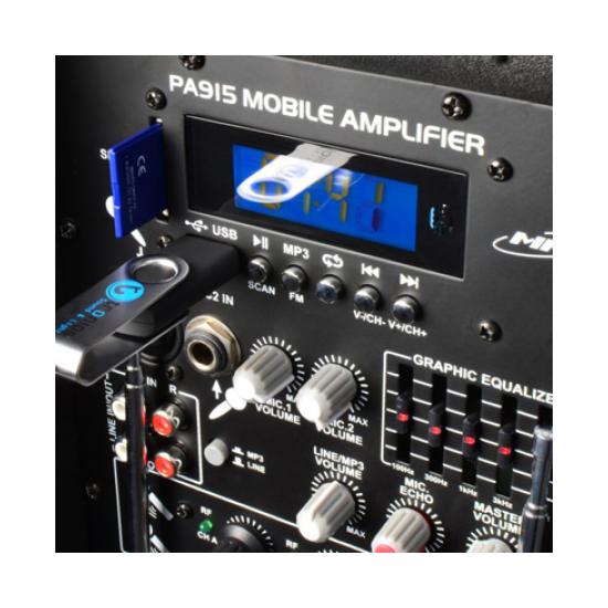 170.075 eu Bafle Movil activo ABS 12" VHF/USB/MP3 SkyTec  SPJ-PA912 #6