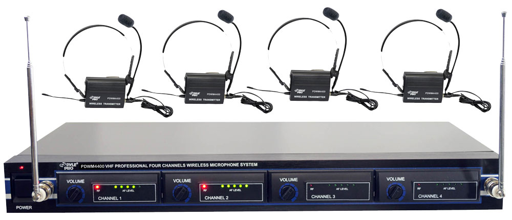 012651 Receptor VHF 4 canales con 4 micros de diadema Pyle PDWM4400 #2