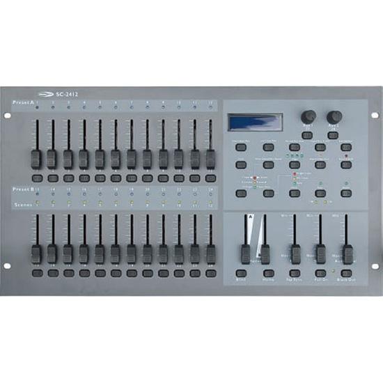 Controlador DMX 48 canales 24 potenciometros para efectos de iluminación Showtec 50710