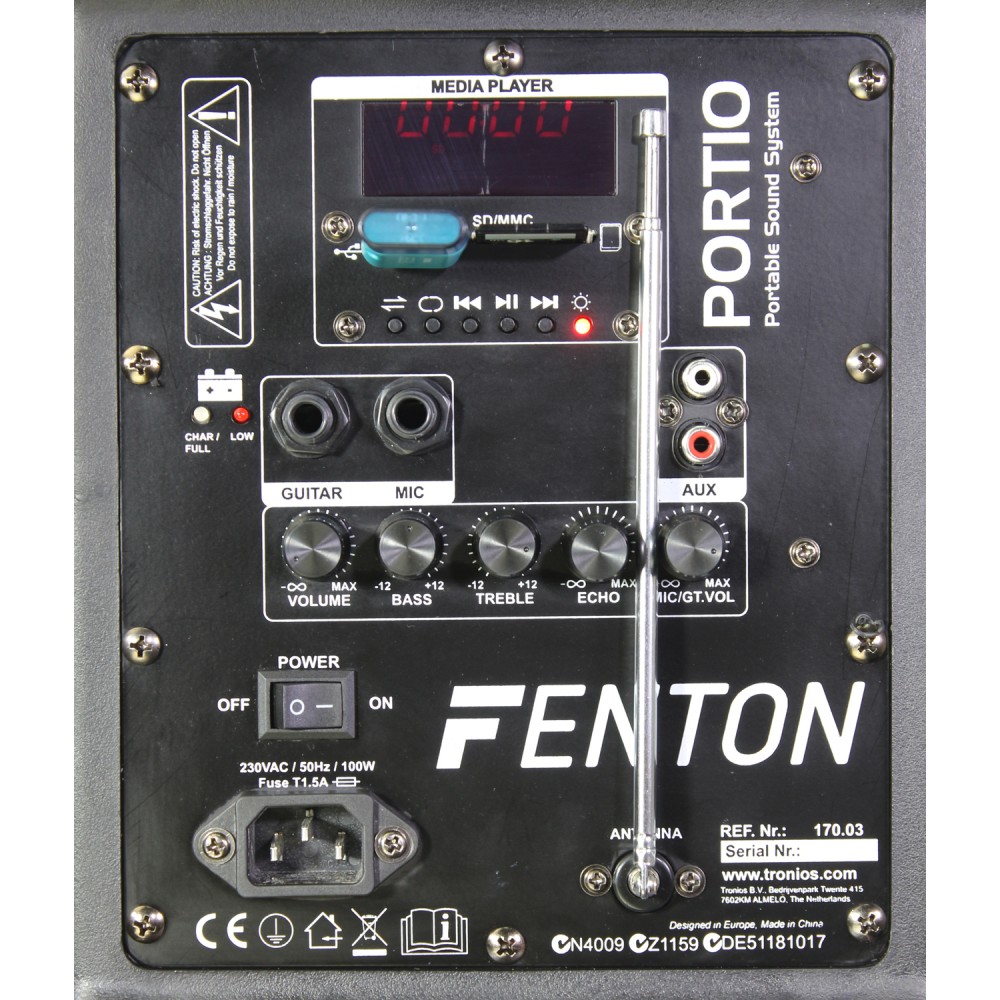 Sistema portatil de sonido 10" BT/VHF/IRC FENTON  FPS10 #3