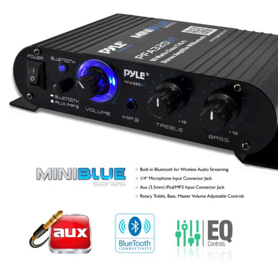 Mini Amplificador 12V 90W Bluetooth Pyle PFA330T #4