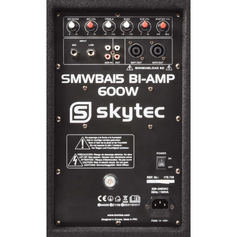 Subwoofer Bi-Amplificado 15" 600W 170.758 SkyTec  SMWBA15 #2