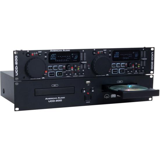 American Audio UCD200 015492 Lector de CD doble,19 pulgadas,enracable CD  MP3 USB