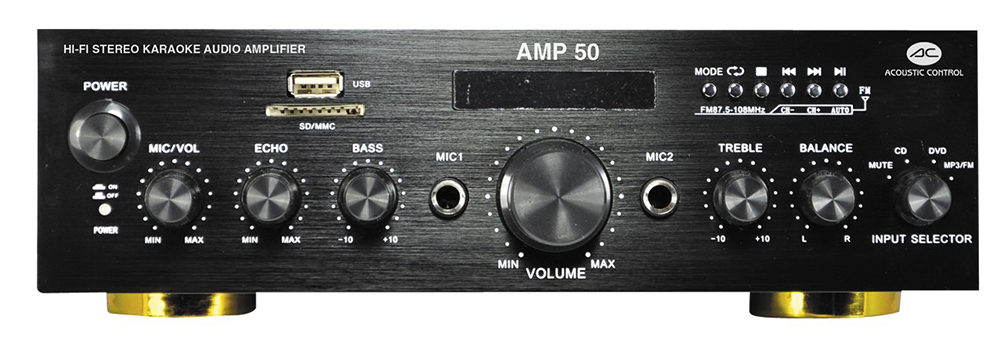 015621 Amplificador  HI-FI estéreo con reproductor MP3 y radio FM Acoustic Control AMP 50