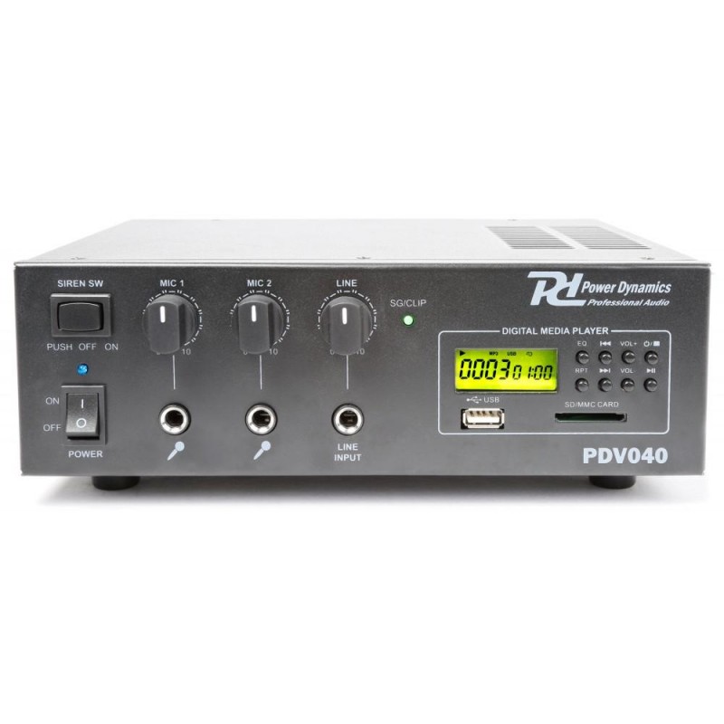 015707 Amplificador 40W/100V-12V MP3   Power Dynamics PDV040 #2