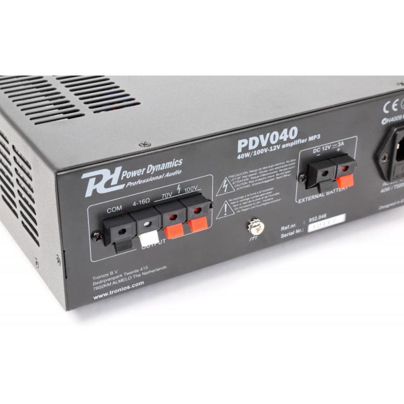 015707 Amplificador 40W/100V-12V MP3   Power Dynamics PDV040 #6