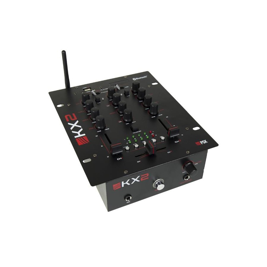Mezclador DJ de 2 canales con reproductor MP3, radio FM y Bluetooth PSK KX-2