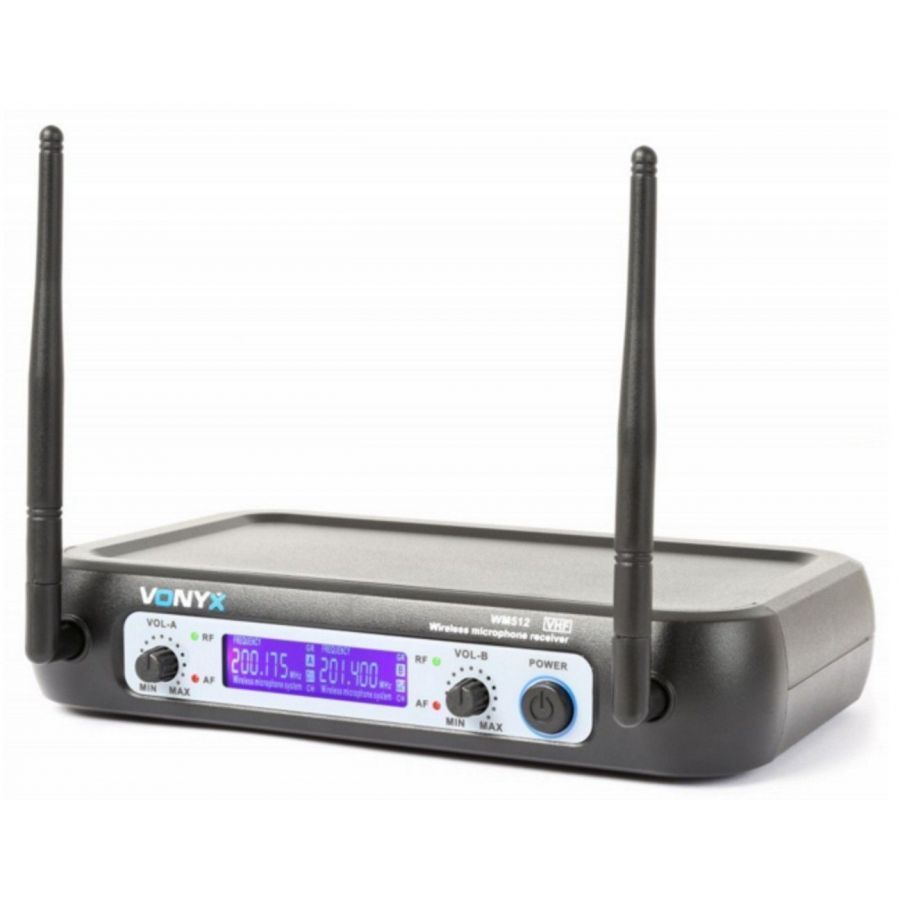 Sistema de micrfono inalmbrico VHF de 2 canales con dispositivos de mano y pantalla 015193 Vonyx  WM512 #2