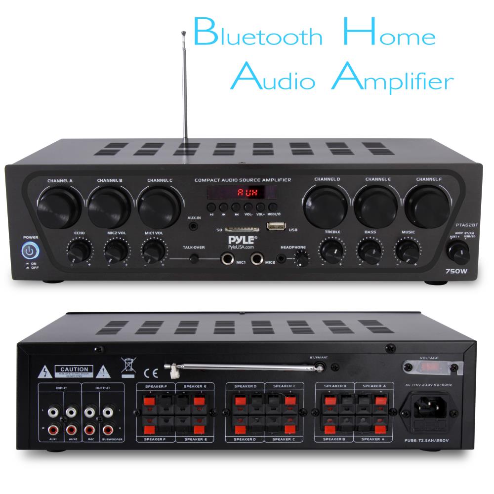 Amplificador receptor  Bluetooth radio FM de 6 zonas regulacion 016204 Pyle PTA66BT #2