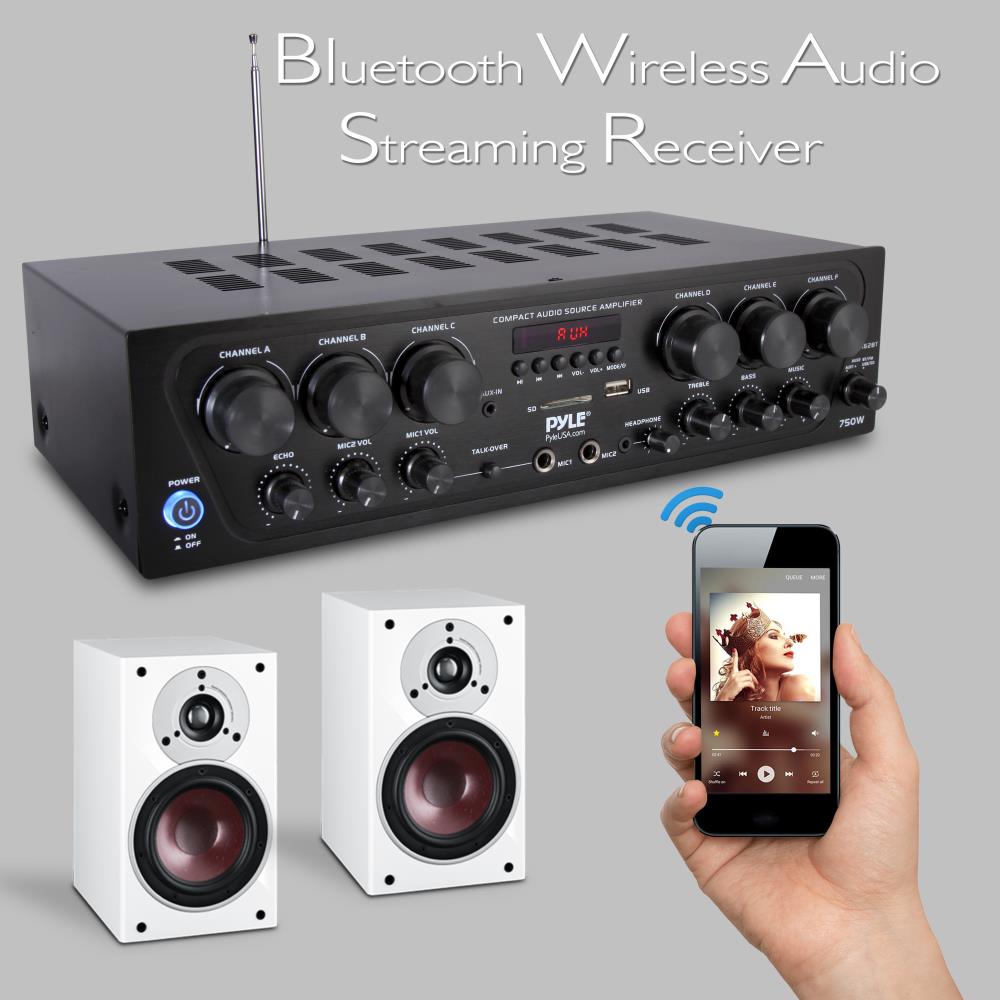Amplificador receptor  Bluetooth radio FM de 6 zonas regulacion 016204 Pyle PTA66BT #3
