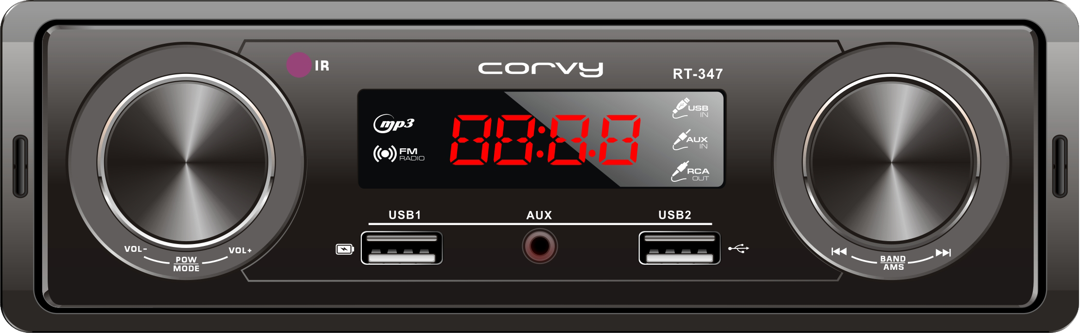 Reproductor MP3 con dos puertos USB 018056 Corvy RT-347