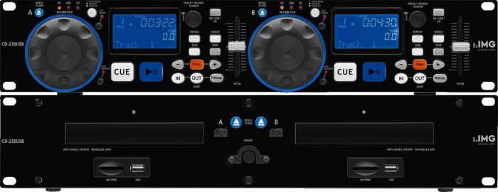 Lector CD y MP3 DJ doble profesional, con interfaz USB 2.0. IMG Stage Line CD-292USB