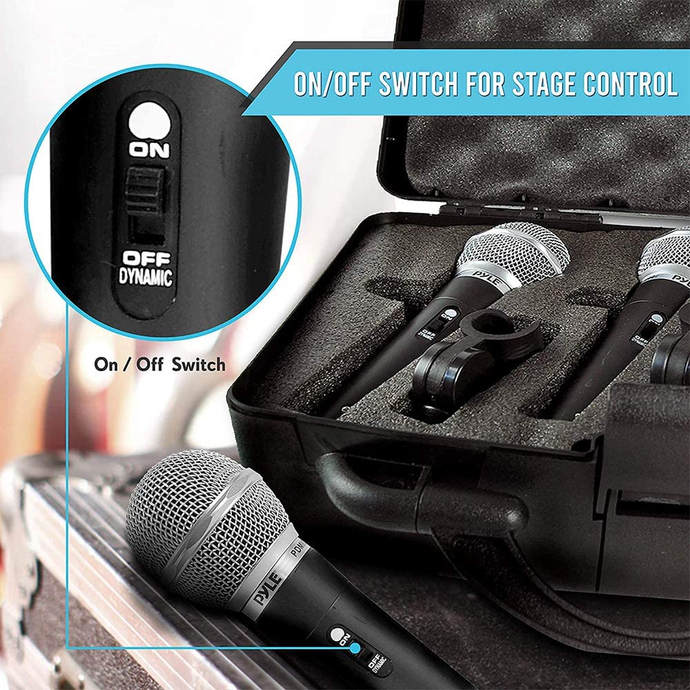 Pyle Kit de micrófono dinámico Profesional – 3 micrófonos incluidos – Micrófono Vocal, micrófono de Mano unidireccional cardioid Pyle PDMICKT34 #2