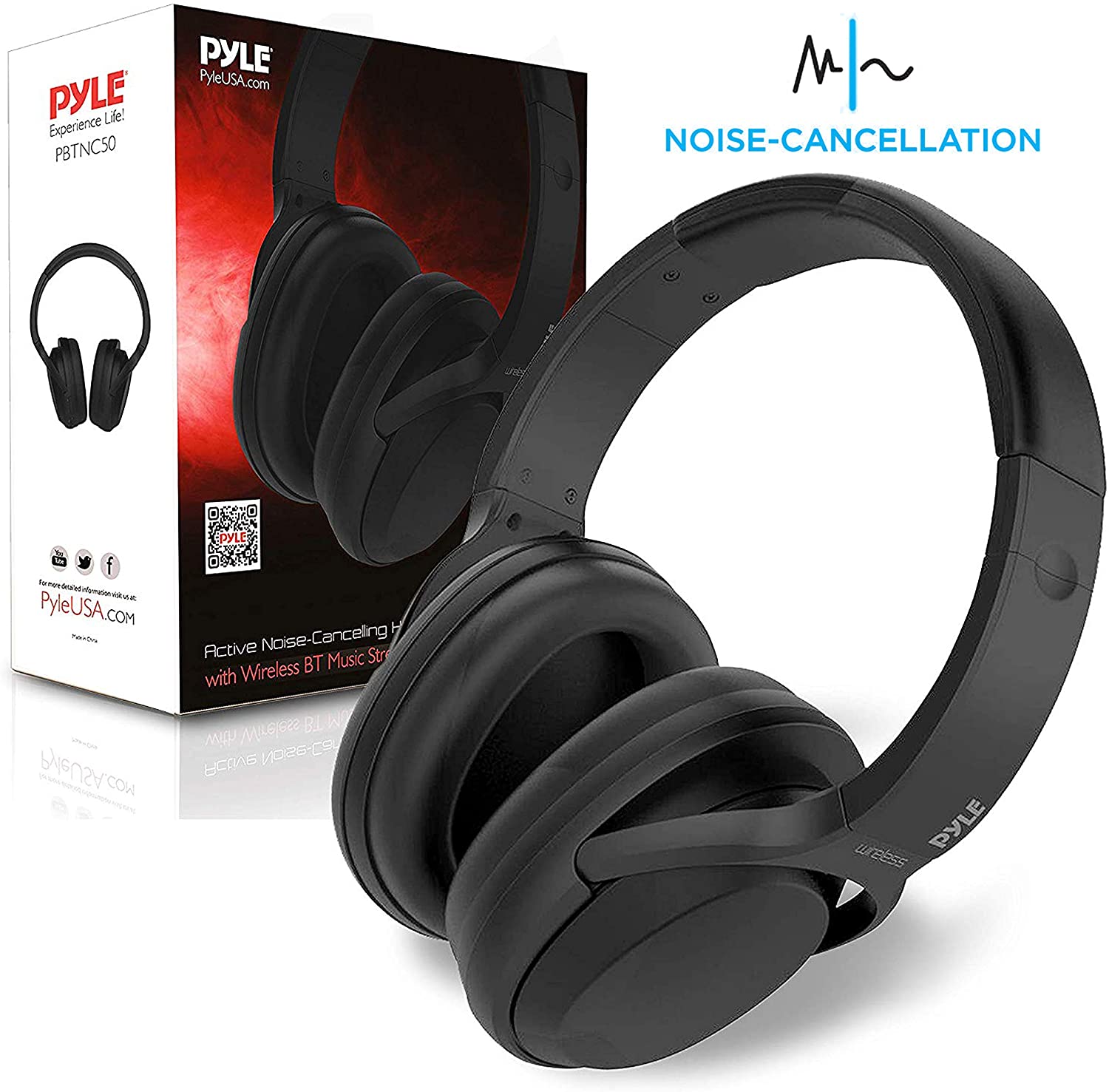 Auriculares con cancelación de ruido activos para colocar sobre las orejas con Bluetooth Pyle  PBTNC50 #2