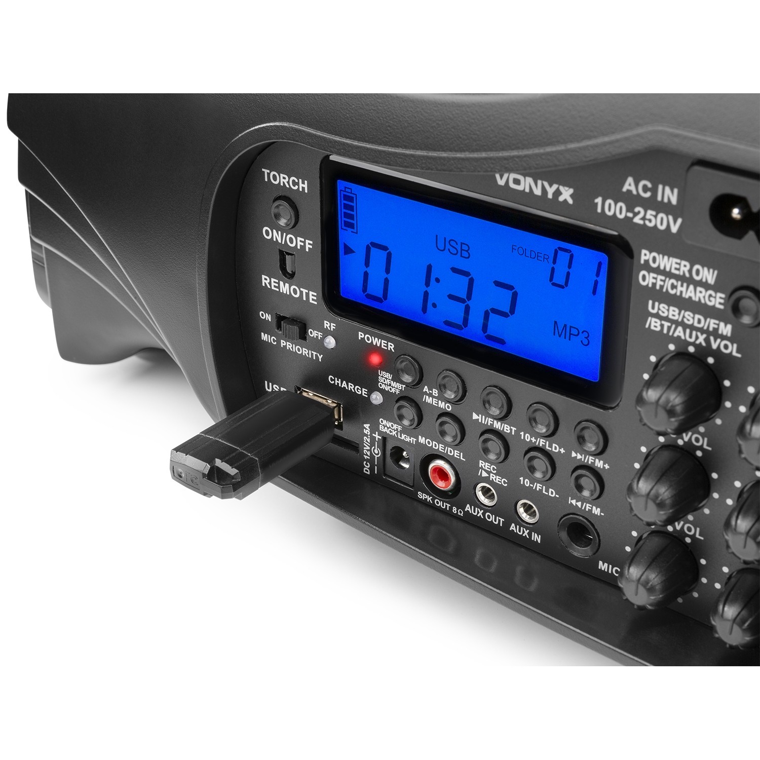 Sistema Personal PA con micrófono inalámbrico gravador UHF Combi  Vonyx  ST016 #3