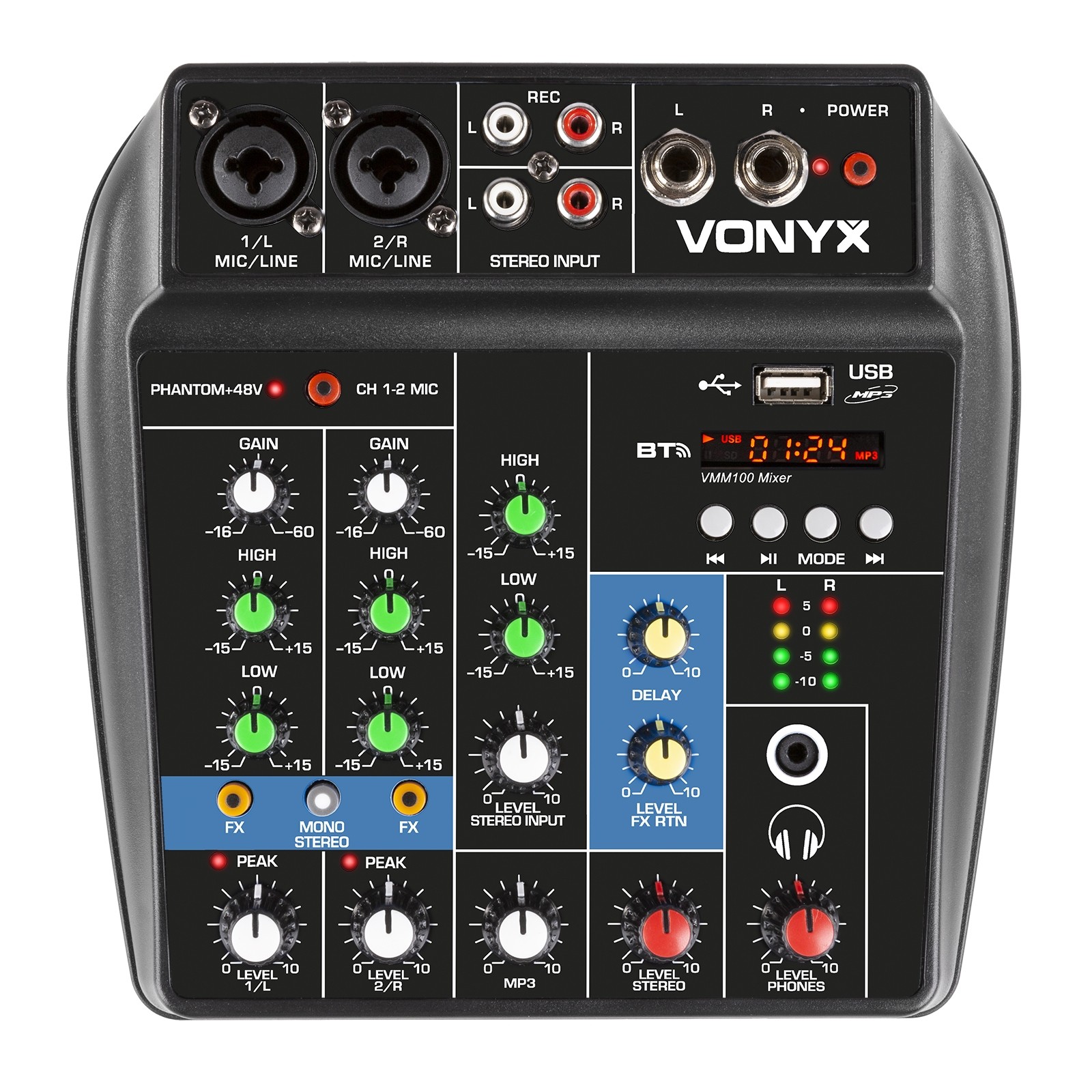 MEZCLADOR AUDIO CON USB/BT Vonyx  VMM100