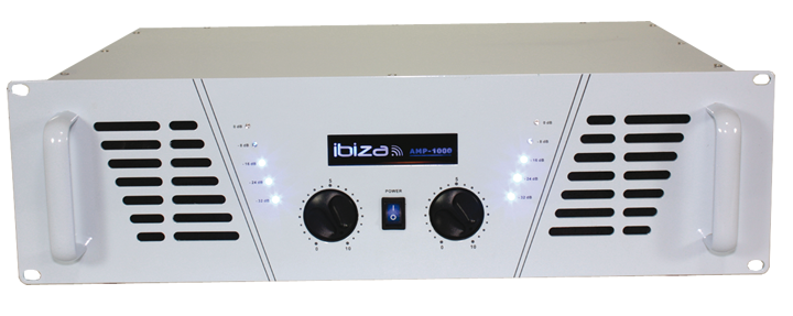 AMPLIFICADOR DE SONORIZACION 2 X 800W - BLANCO IBIZA SOUND AMP1000-WH