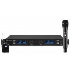 Microfono inalambrico de 2 canales UHF digital con 1 micro de mano y 1 micro de cabeza 179.012  Power Dynamics PD632C