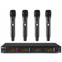 Microfono inalamabrico de 4x 50 canales con 4 microfonos de mano  017696   Power Dynamics PD504H