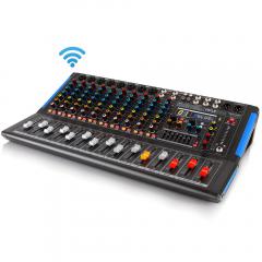 12-ch. Mezclador de estudio Bluetooth - Controlador de DJ Sistema de consola de mezcla de audio Pyle PMXU128BT