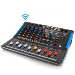 6 canales Mezclador de estudio Bluetooth - Controlador de DJ Sistema de consola de mezcla de audio Pyle PMXU67BT
