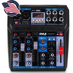 - Mezclador de sonido inalámbrico para DJ (6 canales, compatible con Bluetooth, efectos DSP, interfaz de audio USB, doble entra Pyle PMX44T