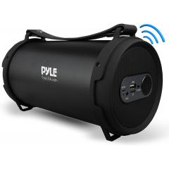 Pyle Boombox Sistema de audio estéreo Bluetooth portable con batería recargable incorporada, entrada AUX, MP3, USB, Micro SD y  Pyle PBMSPG2BK