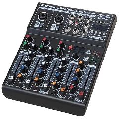 Mesa de mezclas de 2 entradas mono y 1 estéreo con reproductor MP3, bluetooth y DSP de efectos digitales KS MIX 4 FX