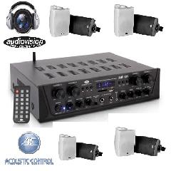 PACK Amplificador Hi-Fi estéreo con 4 zonas independientes, BT,MP3, FM.ACK Acoustic Control AMP 435 PACK