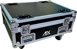 FLIGHT CASE FOR 8 FREEBARQUAD LED BARS WITH BUILT-IN CHARGER AFX FL-FREEBAR