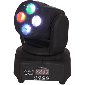 CABEZA MOVIL DMX DE 4 LED RGBW CON EFECTO "WASH" IBIZA LIGHT LMH350RGBW-MINI